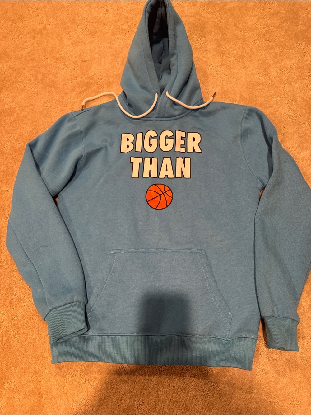 Light Blue 'BIGGER THAN' Basketball Graphic Hoodie - Boy’s